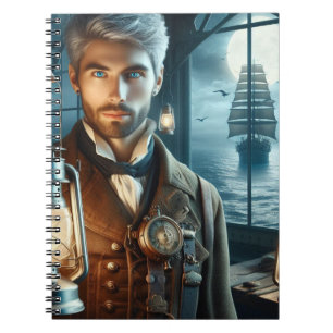 Steampunk Vintage Victorian Lighthouse Keeper Notebook