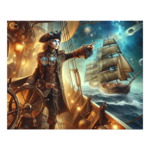 Steampunk Vintage Victorian Ocean Space Pirate Photo Print
