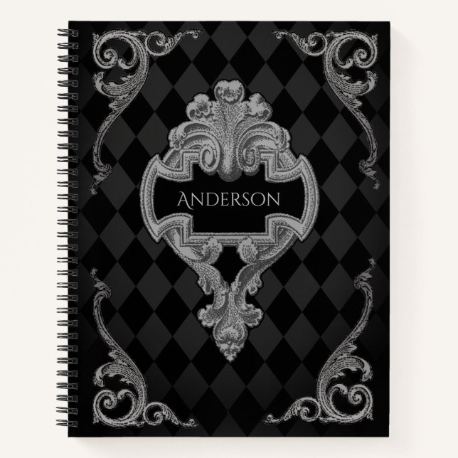 Steampunk Vintage Victorian Personalized  Notebook (Front)