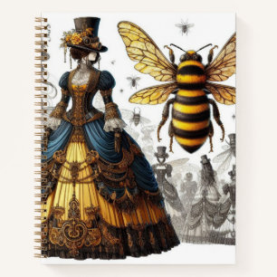 Steampunk Vintage Victorian Queen Bee Gown Notebook