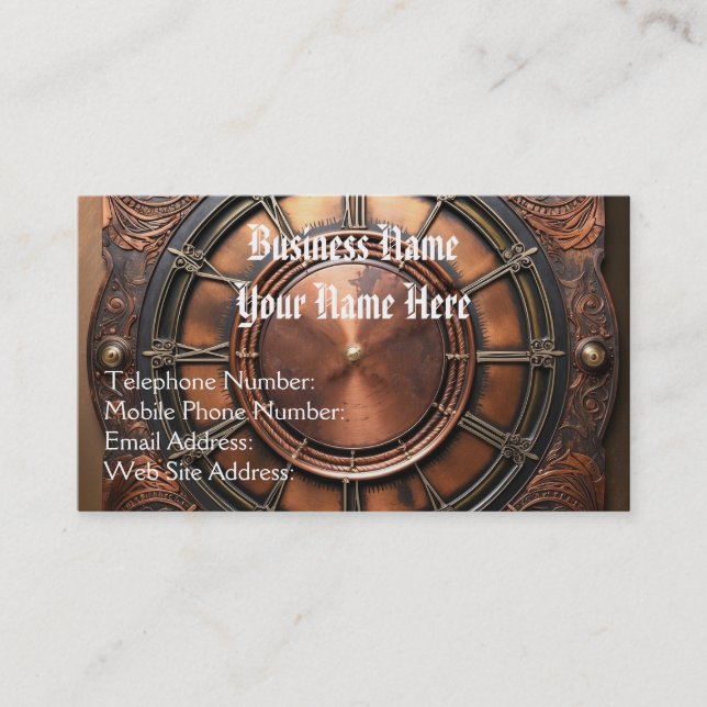 Steampunk Vintage & Victorian Theme Business Card (Front)