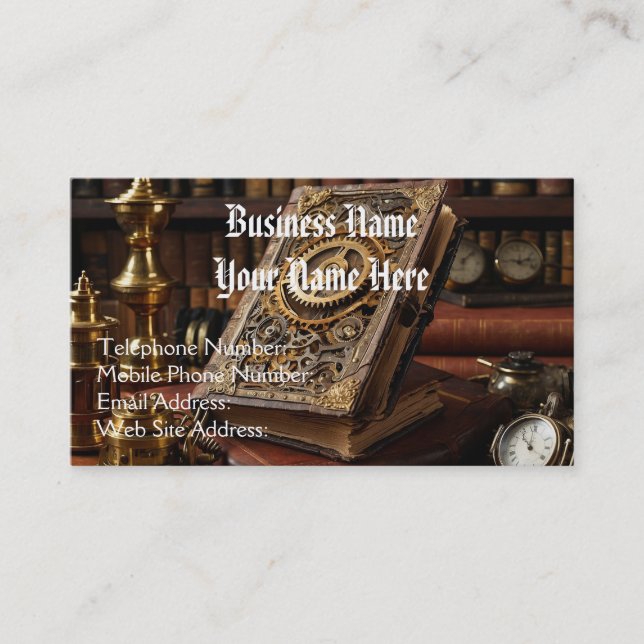 Steampunk Vintage & Victorian Theme Business Card (Front)