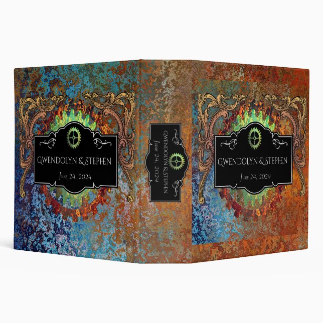 Steampunk Vintage Wedding Personalized  Binder (Background)