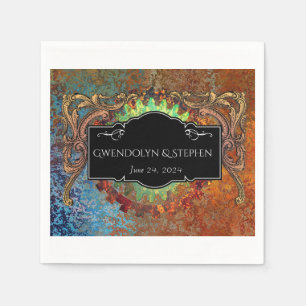 Steampunk Vintage Wedding Personalized  Napkin