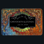 Steampunk Vintage Wedding "Save The Date"  Magnet<br><div class="desc">A vintage, steampunk,  industrial themed pedestal sign. Save the date wedding cards are a lovely way to let your guests know about your upcoming wedding and to block off the date on their calendars. Personalize with the names of the Bride and Groom and the date.</div>