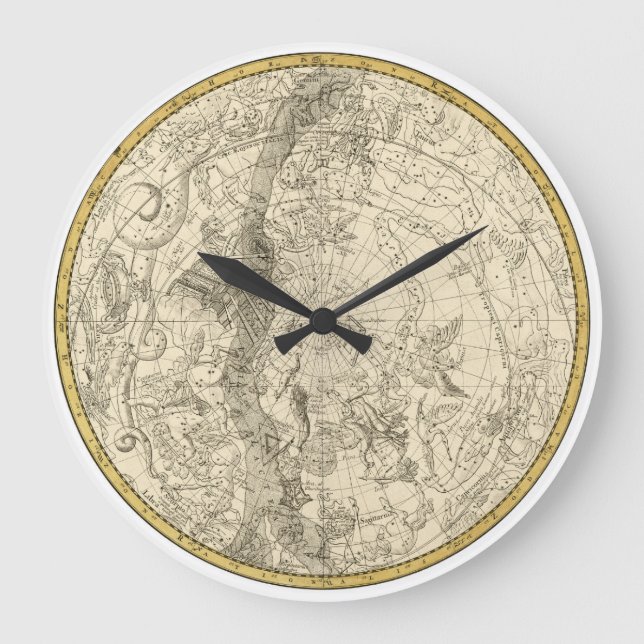 Steampunk Vintage World Map Wall Clock (Front)
