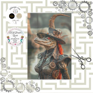 Steampunk Vivid Captivating Alligator Decoupage Tissue Paper