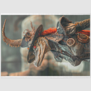 Steampunk Vivid Captivating Alligator Decoupage Tissue Paper