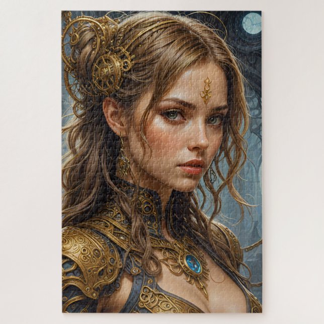 Steampunk Warrior Princess Jigsaw Puzzle (Vertical)