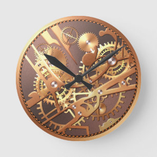steampunk watch gears round clock