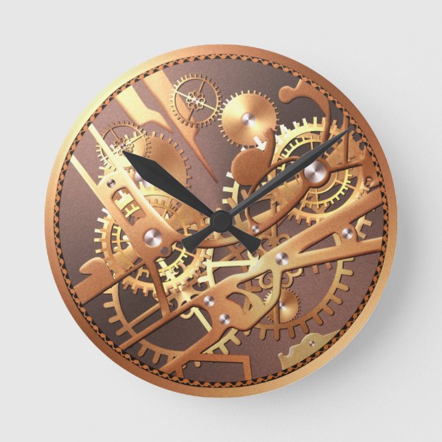 steampunk watch gears round clock (Front)