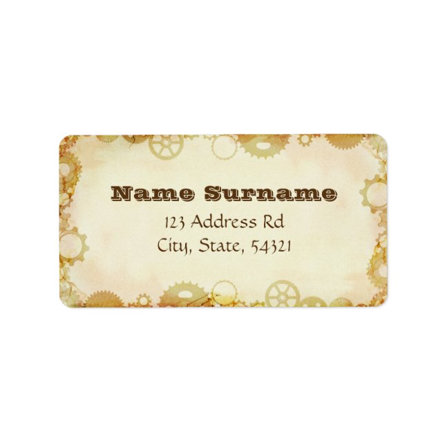 Steampunk Wedding, address labels (Front)