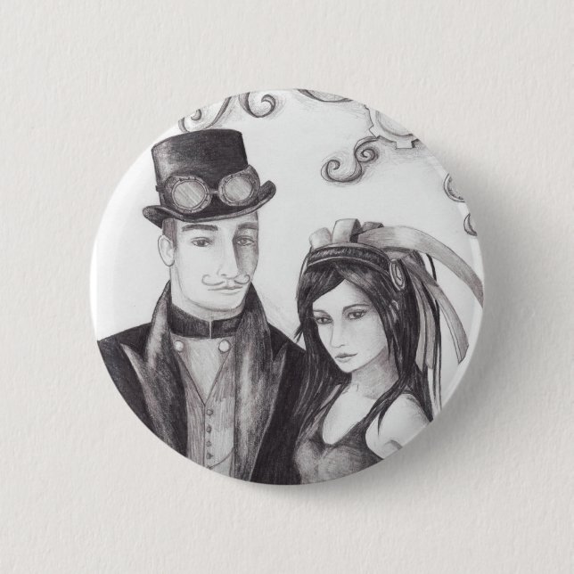 Steampunk Wedding - Button (Front)