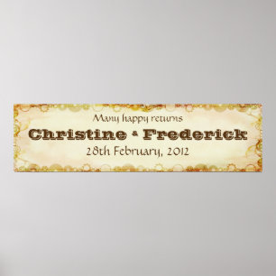Steampunk Wedding, decorative horizontal banner Poster