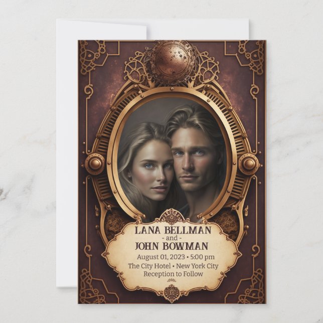 Steampunk Wedding Invitation (Front)