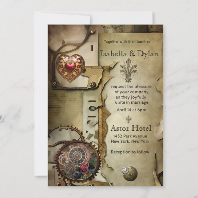 Steampunk Wedding Invitation (Front)
