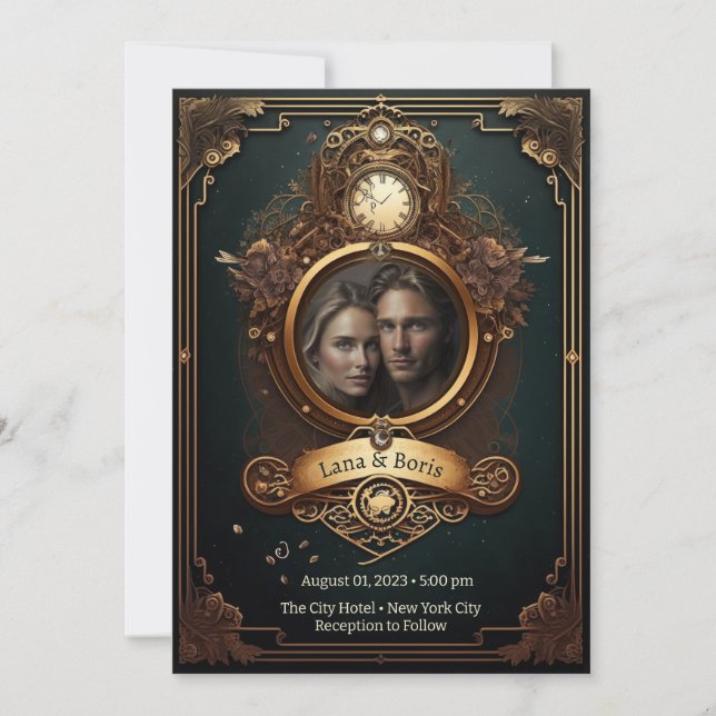Steampunk Wedding Invitation (Front)
