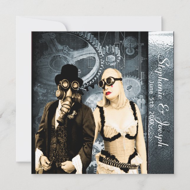 steampunk wedding invitation (Front)