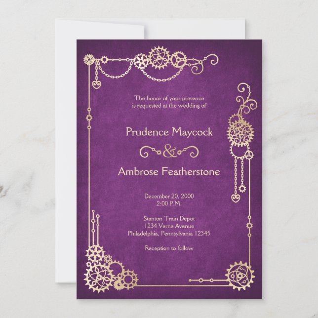 Steampunk Wedding Invitation (Front)