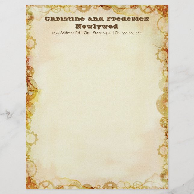 Steampunk Wedding, letterhead (Front)