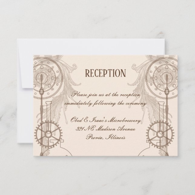 Steampunk Wedding Reception Invitation (Front)