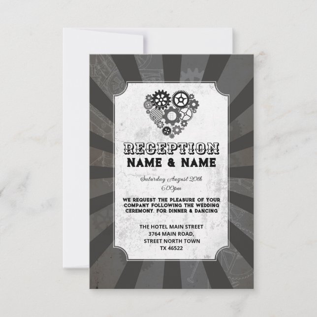 Steampunk Wedding Reception Steampunk Wedding Invitation (Front)