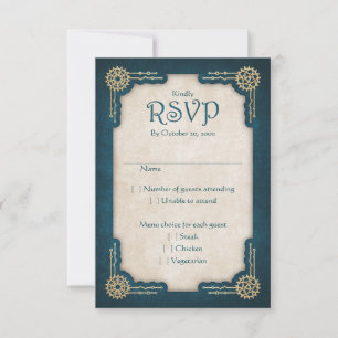 Steampunk Wedding RSVP Card