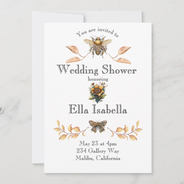 Steampunk Wedding Shower Invitation (Front)