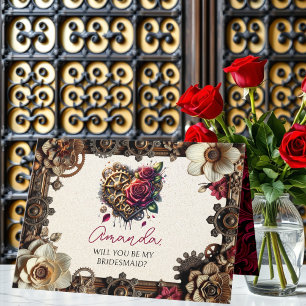 Steampunk Wedding Will You Be my Bridesmaid Card