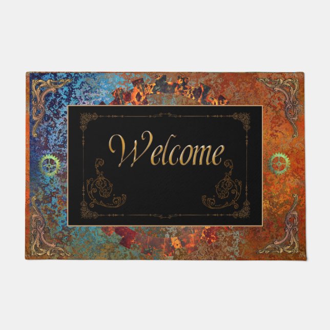 Steampunk Welcome Doormat (Front)