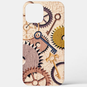 Steampunk Wheels, Gears, Keys, Old Map Oil Paint iPhone 12 Pro Max Case