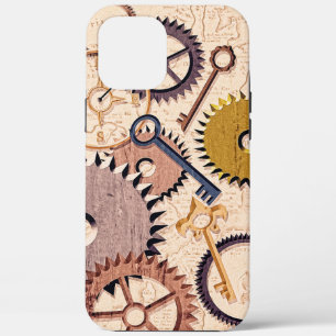 Steampunk Wheels, Gears, Keys, Old Map Oil Paint iPhone 12 Pro Max Case