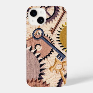Steampunk Wheels, Gears, Keys, Old Map Oil Paint iPhone 14 Case