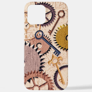 Steampunk Wheels, Gears, Keys, Old Map Oil Paint iPhone 12 Pro Max Case