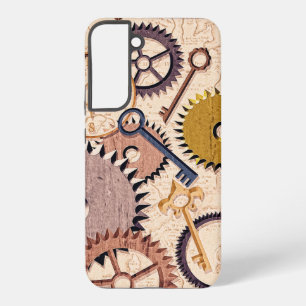 Steampunk Wheels, Gears, Keys, Old Map Oil Paint Samsung Galaxy Case