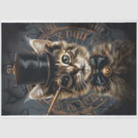 Steampunk Whiskers Kitten Decoupage
