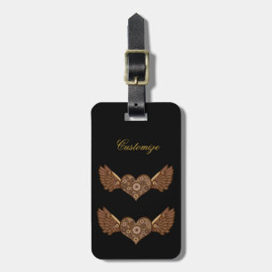 Steampunk Winged Heart with Gears Thunder_Cove Luggage Tag