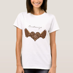 Steampunk Winged Heart with Gears Thunder_Cove T-Shirt