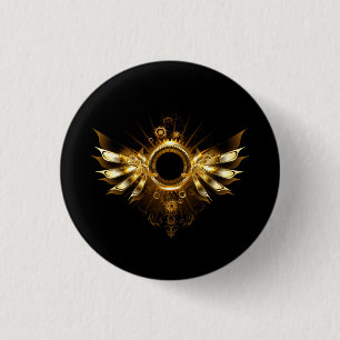 Steampunk wings 1 inch round button