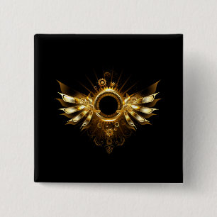 Steampunk wings 2 inch square button