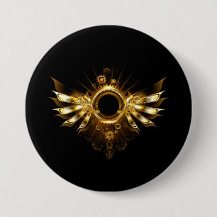 Steampunk wings 3 inch round button