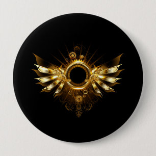Steampunk wings 4 inch round button