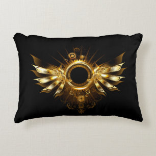 Steampunk wings accent pillow