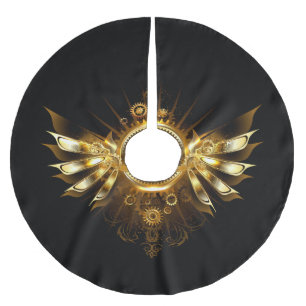Steampunk wings brushed polyester tree skirt
