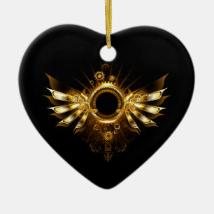 Steampunk wings ceramic ornament