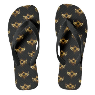 Steampunk wings flip flops