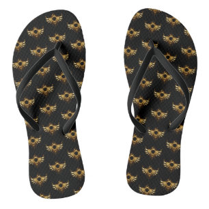 Steampunk wings flip flops