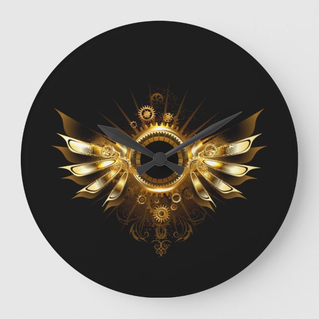 Steampunk wings large clock (Front)