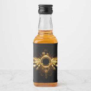 Steampunk wings liquor bottle label