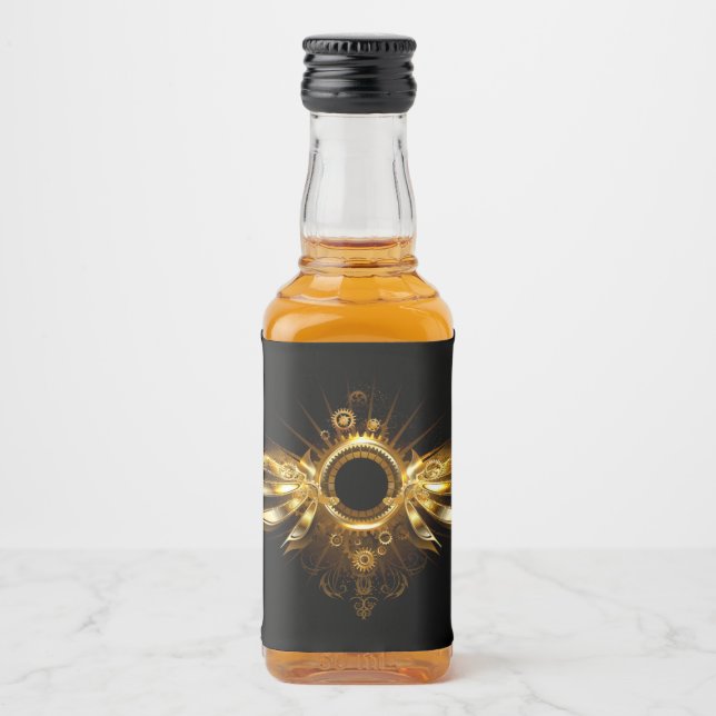Steampunk wings liquor bottle label (Front)